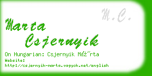 marta csjernyik business card